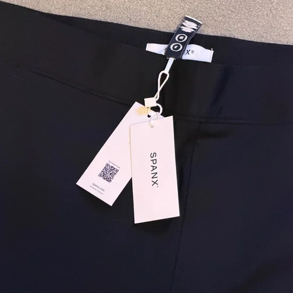 NWT- Spanx Perfect Ponte Smoothing Stretch Twill Wide Leg Dress Pant - Black - L - Picture 5 of 8
